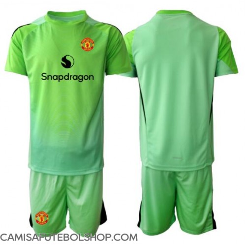 Camisa de time de futebol Manchester United Goleiro Replicas 3º Equipamento Infantil 2025-26 Manga Curta (+ Calças curtas)